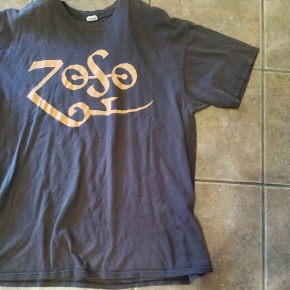 Rare Zoso Led Zeppelin LS T Shirt Jimmy Page Robert Plant XL Extra Large Brown - Picture 5 of 11